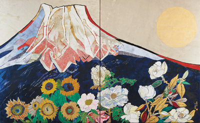 《富士に献花》個人蔵、1990年
